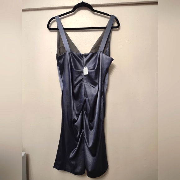 Pewter Grey Ruched Dress Onyx Nite 14 - Picture 5 of 5